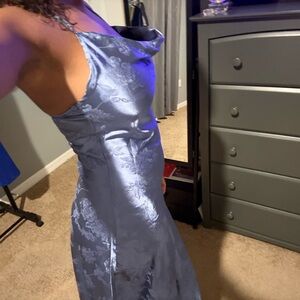 Elegant Blue Floral Dress